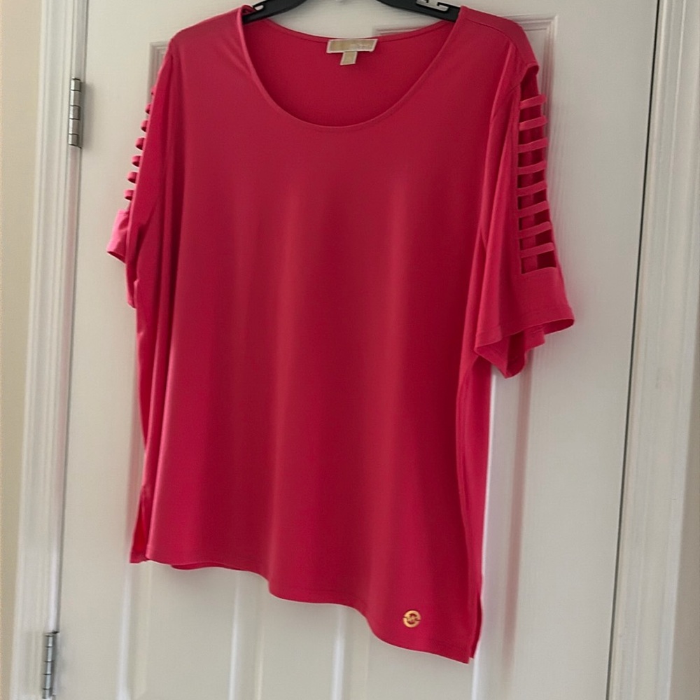 Michael Kors Plus Size Ladder Sleeve Short Sleeved Top
